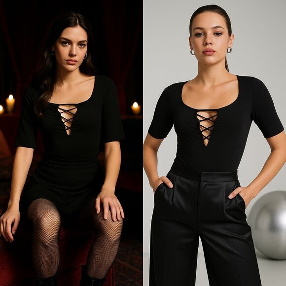 T by Alexander Wang Bodysuit XS – Edgy, Minimalist, Y2K Revival Night Luxe - Picture 1 of 9